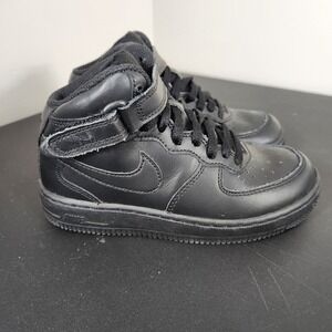 BIG KIDS NIKE AIR FORCE 1 MID BLACK/BLACK SIZE 13 SNEAKER